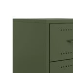 vidaXL Nočné stolíky 2 ks olivovozelené 36x39x43,5 cm oceľ – Obrázok 10