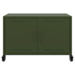 vidaXL TV skrinka olivovozelená 68x39x43,5cm oceľ valcovaná za studena – Obrázok 6