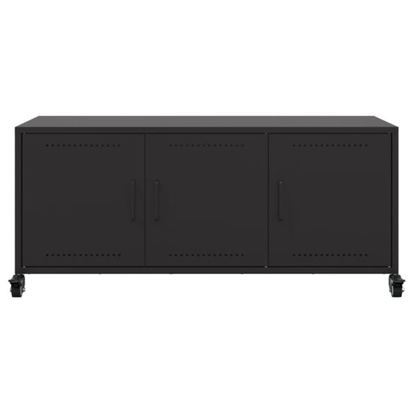 vidaXL TV skrinka čierna 100,5x39x43,5 cm oceľ valcovaná za studena – Obrázok 6