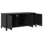 vidaXL TV skrinka čierna 100,5x39x43,5 cm oceľ valcovaná za studena – Obrázok 10