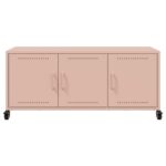 vidaXL TV skrinka ružová 100,5x39x43,5 cm oceľ valcovaná za studena – Obrázok 6