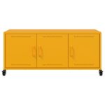 vidaXL TV skrinka horčicovožltá 100,5x39x43,5 cm oceľ – Obrázok 6