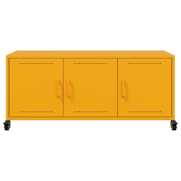 vidaXL TV skrinka horčicovožltá 100,5x39x43,5 cm oceľ – Obrázok 6
