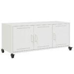 vidaXL TV skrinka biela 100,5x39x43,5 cm oceľ valcovaná za studena – Obrázok 2