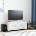 vidaXL TV skrinka biela 100,5x39x43,5 cm oceľ valcovaná za studena – Obrázok 3