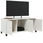 vidaXL TV skrinka biela 100,5x39x43,5 cm oceľ valcovaná za studena – Obrázok 4