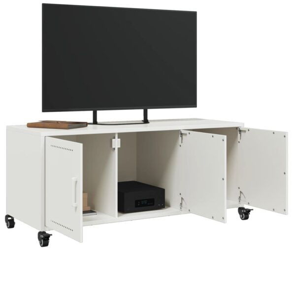 VXL8721102635328_g_en_hd_2.jpg vidaXL TV skrinka biela 100,5x39x43,5 cm oceľ valcovaná za studena – Obrázok 4