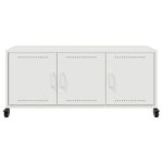vidaXL TV skrinka biela 100,5x39x43,5 cm oceľ valcovaná za studena – Obrázok 6