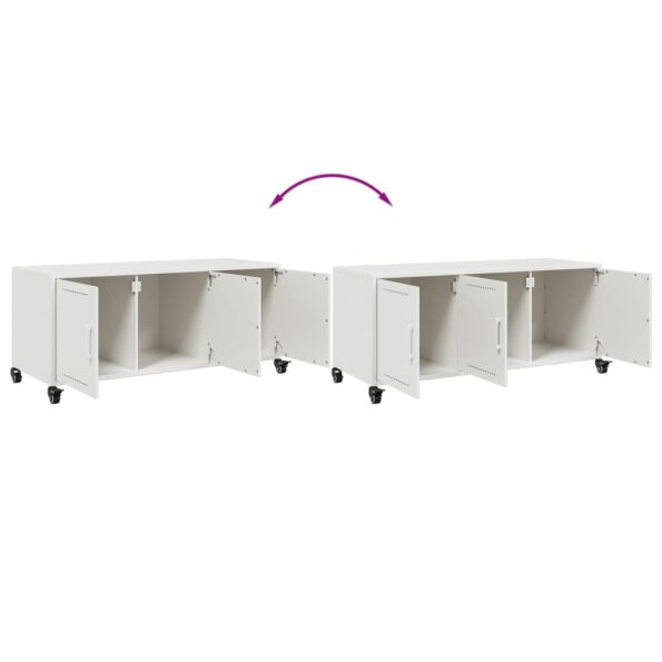 VXL8721102635328_g_en_hd_7.jpg vidaXL TV skrinka biela 100,5x39x43,5 cm oceľ valcovaná za studena – Obrázok 9