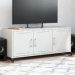 vidaXL TV skrinka biela 100,5x39x43,5 cm oceľ valcovaná za studena