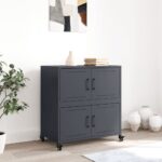 vidaXL Komoda antracitová 68,5x39x72 cm oceľ valcovaná za studena – Obrázok 3