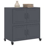 vidaXL Komoda antracitová 68,5x39x72 cm oceľ valcovaná za studena – Obrázok 4