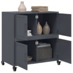 vidaXL Komoda antracitová 68,5x39x72 cm oceľ valcovaná za studena – Obrázok 5