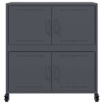 vidaXL Komoda antracitová 68,5x39x72 cm oceľ valcovaná za studena – Obrázok 6