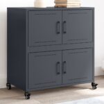 vidaXL Komoda antracitová 68,5x39x72 cm oceľ valcovaná za studena