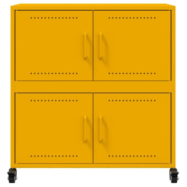 vidaXL Komoda horčicovožltá 68,5x39x72 cm oceľ valcovaná za studena – Obrázok 6