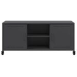 vidaXL TV skrinka čierna 100,5x39x43,5 cm oceľ valcovaná za studena – Obrázok 6