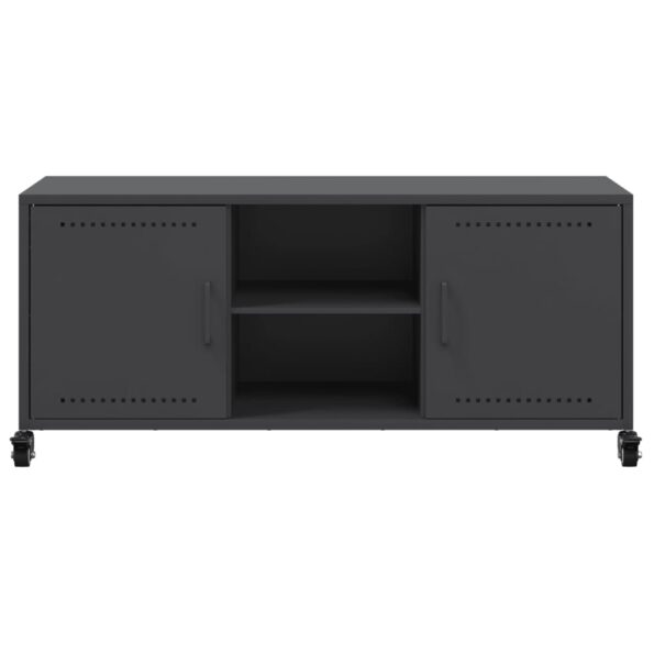 vidaXL TV skrinka čierna 100,5x39x43,5 cm oceľ valcovaná za studena – Obrázok 6