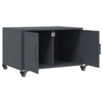 vidaXL Konferenčný stolík antracitová 68x50x43,5 cm oceľ – Obrázok 9