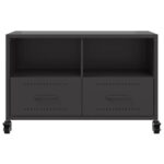 vidaXL TV skrinka čierna 68x39x43,5 cm oceľ valcovaná za studena – Obrázok 6