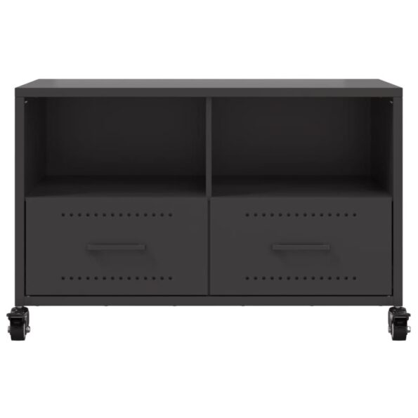 vidaXL TV skrinka čierna 68x39x43,5 cm oceľ valcovaná za studena – Obrázok 6