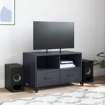 vidaXL TV skrinka antracitová 68x39x43,5 cm oceľ valcovaná za studena – Obrázok 3