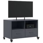 vidaXL TV skrinka antracitová 68x39x43,5 cm oceľ valcovaná za studena – Obrázok 4