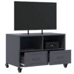 vidaXL TV skrinka antracitová 68x39x43,5 cm oceľ valcovaná za studena – Obrázok 5