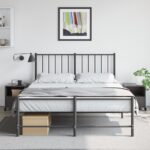 vidaXL Nočné stolíky 2 ks čierne 36x39x43,5 cm oceľ – Obrázok 3