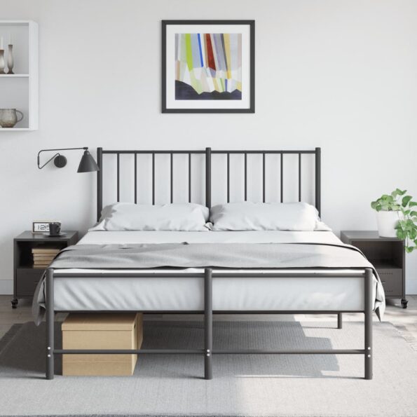 vidaXL Nočné stolíky 2 ks čierne 36x39x43,5 cm oceľ – Obrázok 3