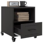 vidaXL Nočné stolíky 2 ks čierne 36x39x43,5 cm oceľ – Obrázok 4
