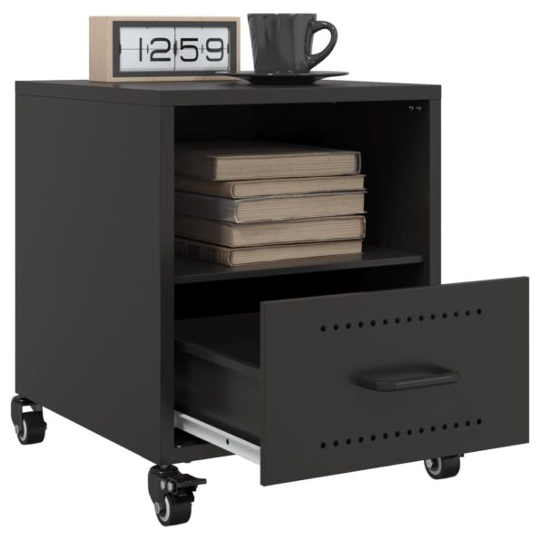 vidaXL Nočné stolíky 2 ks čierne 36x39x43,5 cm oceľ – Obrázok 4
