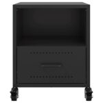 vidaXL Nočné stolíky 2 ks čierne 36x39x43,5 cm oceľ – Obrázok 5