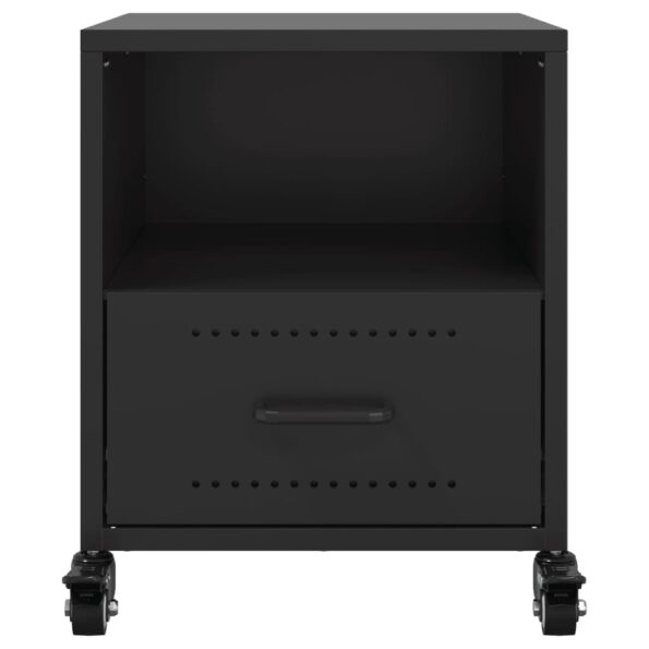 vidaXL Nočné stolíky 2 ks čierne 36x39x43,5 cm oceľ – Obrázok 5