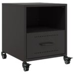 vidaXL Nočné stolíky 2 ks čierne 36x39x43,5 cm oceľ – Obrázok 6