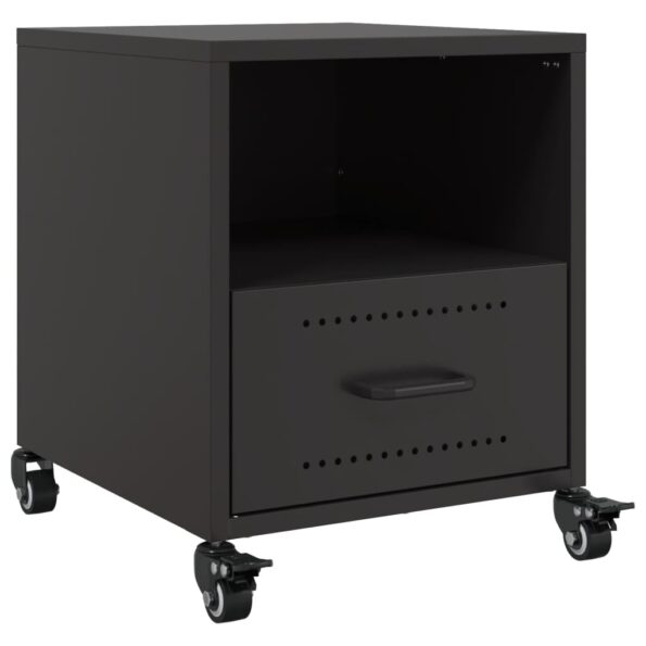 vidaXL Nočné stolíky 2 ks čierne 36x39x43,5 cm oceľ – Obrázok 6