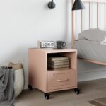 vidaXL Nočný stolík ružová 36x39x43,5 cm oceľ – Obrázok 3