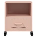 vidaXL Nočný stolík ružová 36x39x43,5 cm oceľ – Obrázok 6