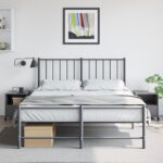 vidaXL Nočné stolíky 2 ks antracitové 36x39x43,5 cm oceľ – Obrázok 3