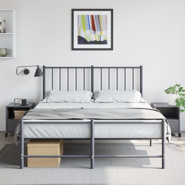 vidaXL Nočné stolíky 2 ks antracitové 36x39x43,5 cm oceľ – Obrázok 3