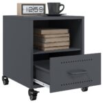 vidaXL Nočné stolíky 2 ks antracitové 36x39x43,5 cm oceľ – Obrázok 4