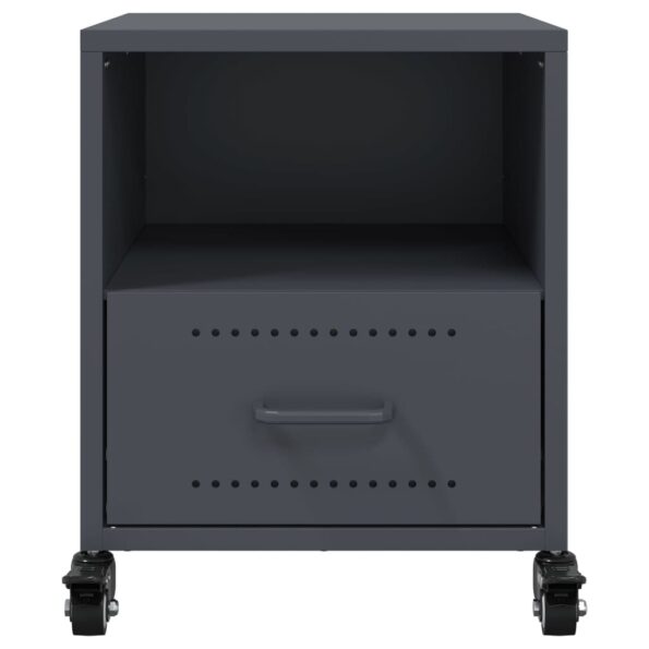 vidaXL Nočné stolíky 2 ks antracitové 36x39x43,5 cm oceľ – Obrázok 5