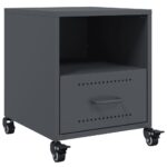vidaXL Nočné stolíky 2 ks antracitové 36x39x43,5 cm oceľ – Obrázok 6