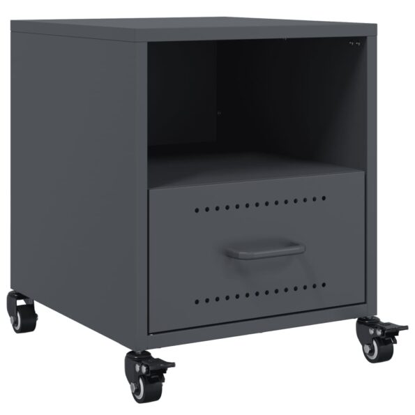 vidaXL Nočné stolíky 2 ks antracitové 36x39x43,5 cm oceľ – Obrázok 6