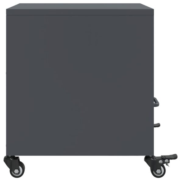 vidaXL Nočné stolíky 2 ks antracitové 36x39x43,5 cm oceľ – Obrázok 7