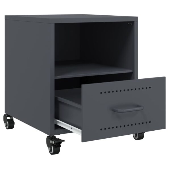 vidaXL Nočné stolíky 2 ks antracitové 36x39x43,5 cm oceľ – Obrázok 9