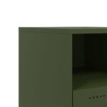 vidaXL Nočný stolík olivovozelený 36x39x43,5 cm oceľ – Obrázok 11