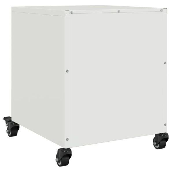 vidaXL Nočný stolík biely 36x39x43,5 cm oceľ – Obrázok 8