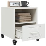 vidaXL Nočné stolíky 2 ks biele 36x39x43,5 cm oceľ – Obrázok 4