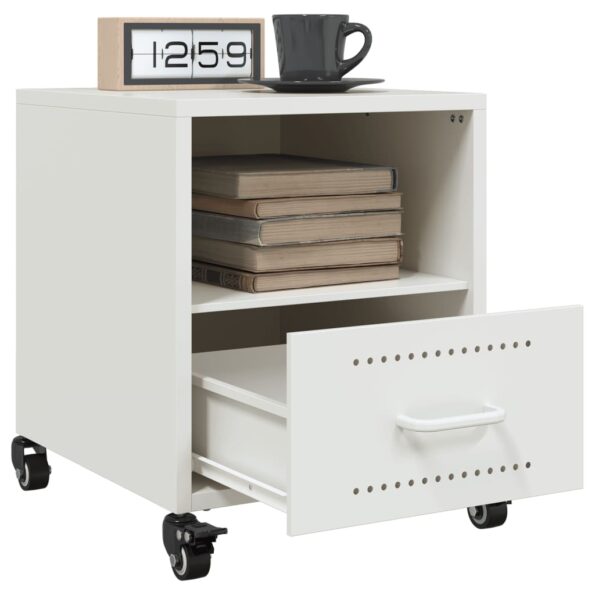 vidaXL Nočné stolíky 2 ks biele 36x39x43,5 cm oceľ – Obrázok 4